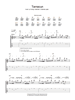 page one of Tamacun (Guitar Tab)