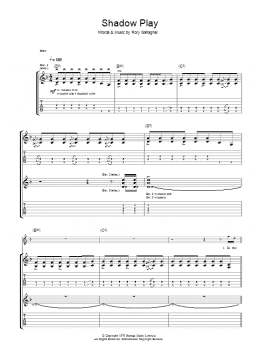 page one of Shadow Play (Guitar Tab)