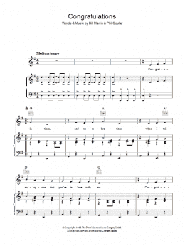 page one of Congratulations (Piano, Vocal & Guitar Chords (Right-Hand Melody))
