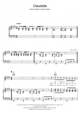 page one of Claudette (Piano, Vocal & Guitar Chords)