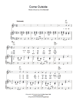 page one of Come Outside (Piano, Vocal & Guitar Chords)