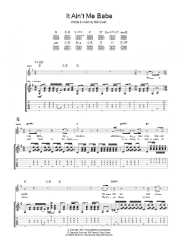 page one of It Ain't Me Babe (Guitar Tab)