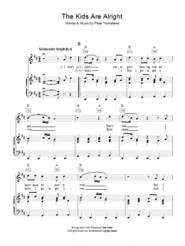 page one of The Kids Are Alright (Piano, Vocal & Guitar Chords)