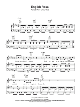 page one of English Rose (Piano, Vocal & Guitar Chords)