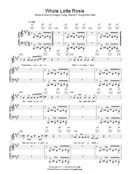 page one of Whole Lotta Rosie (Piano, Vocal & Guitar Chords)