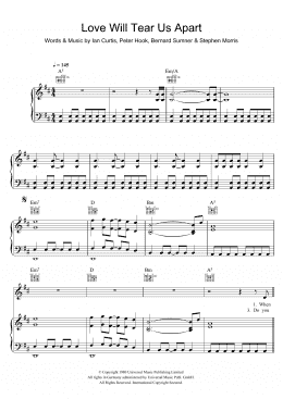 page one of Love Will Tear Us Apart (Piano, Vocal & Guitar Chords)