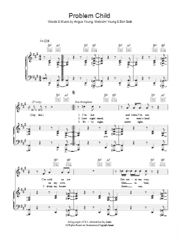 page one of Problem Child (Piano, Vocal & Guitar Chords)