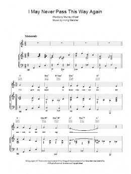 page one of I May Never Pass This Way Again (Piano, Vocal & Guitar Chords)