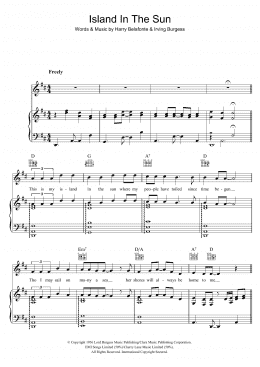page one of Island In The Sun (Piano, Vocal & Guitar Chords)