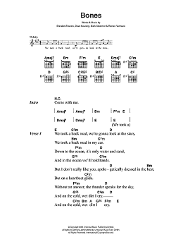 page one of Bones (Guitar Chords/Lyrics)