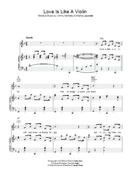 page one of Love Is Like A Violin (Mon Coeur Est Un Violon) (Piano, Vocal & Guitar Chords)
