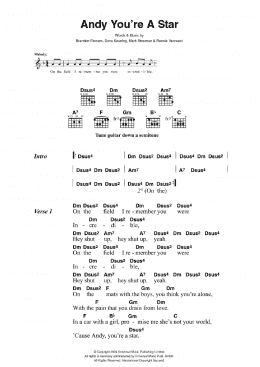 page one of Andy You're A Star (Guitar Chords/Lyrics)