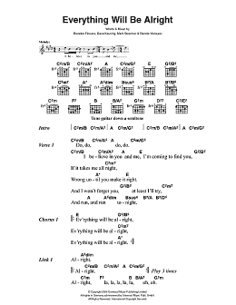 page one of Everything Will Be Alright (Guitar Chords/Lyrics)