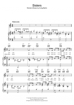 page one of Sisters (Piano, Vocal & Guitar Chords)