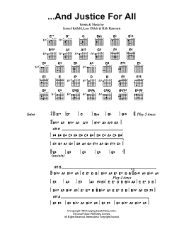 page one of ...And Justice For All (Guitar Chords/Lyrics)