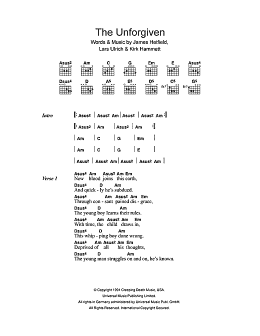 page one of The Unforgiven (Guitar Chords/Lyrics)