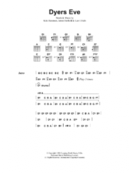 page one of Dyer's Eve (Guitar Chords/Lyrics)