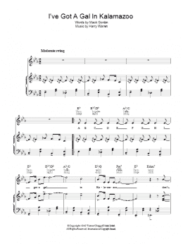 page one of I've Got A Gal In Kalamazoo (Piano, Vocal & Guitar Chords)