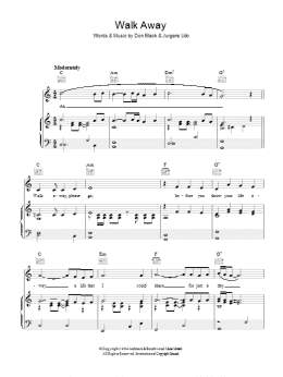 page one of Walk Away (Piano, Vocal & Guitar Chords)