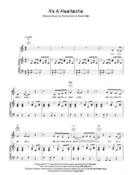 page one of It's A Heartache (Piano, Vocal & Guitar Chords)