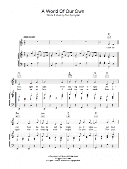 page one of A World Of Our Own (Piano, Vocal & Guitar Chords)