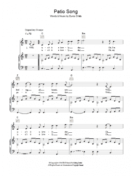 page one of Patio Song (Piano, Vocal & Guitar Chords)