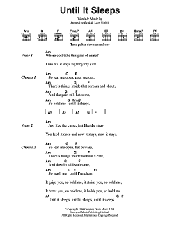 page one of Until It Sleeps (Guitar Chords/Lyrics)