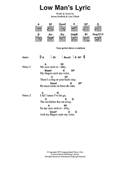 page one of Low Man's Lyric (Guitar Chords/Lyrics)
