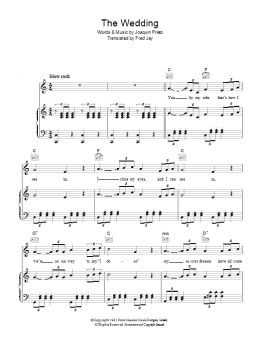 page one of The Wedding (Piano, Vocal & Guitar Chords)