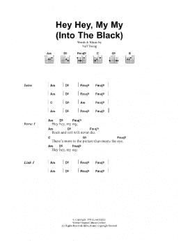 page one of Hey Hey, My My (Into The Black) (Guitar Chords/Lyrics)