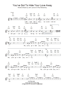 page one of You've Got To Hide Your Love Away (Lead Sheet / Fake Book)