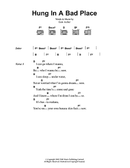 page one of Hung In A Bad Place (Guitar Chords/Lyrics)