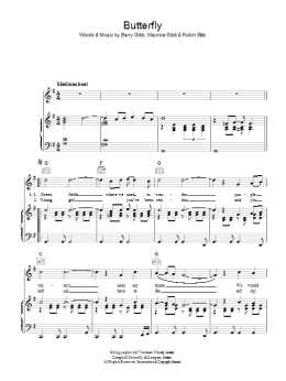 page one of Butterfly (Piano, Vocal & Guitar Chords)