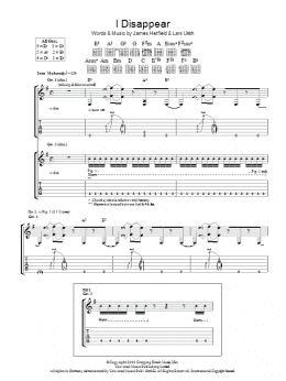 page one of I Disappear (Guitar Tab)