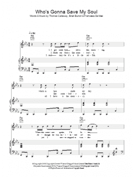 page one of Who's Gonna Save My Soul (Piano, Vocal & Guitar Chords)