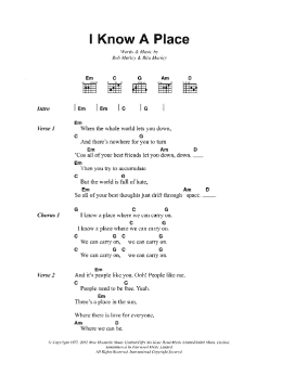page one of I Know A Place (Guitar Chords/Lyrics)