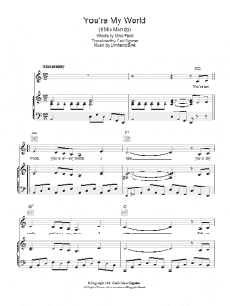page one of You're My World (Il Mio Mondo) (Piano, Vocal & Guitar Chords)
