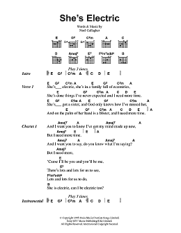 page one of She's Electric (Guitar Chords/Lyrics)