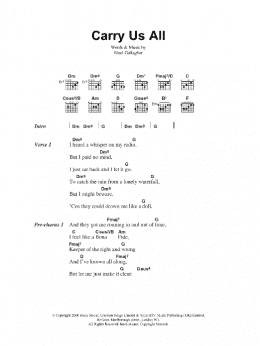page one of Carry Us All (Guitar Chords/Lyrics)