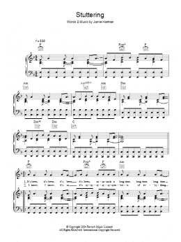 page one of Stuttering (Kiss Me Again) (Piano, Vocal & Guitar Chords)