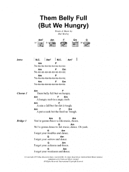 page one of Belly Full (Them Belly Full (But We Hungry)) (Guitar Chords/Lyrics)