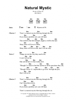 page one of Natural Mystic (Guitar Chords/Lyrics)
