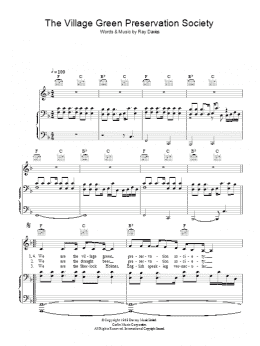 page one of The Village Green Preservation Society (Piano, Vocal & Guitar Chords)