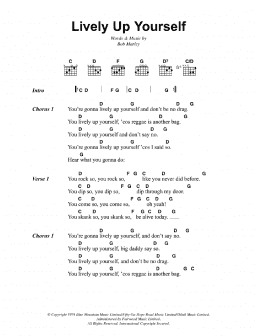 page one of Lively Up Yourself (Guitar Chords/Lyrics)