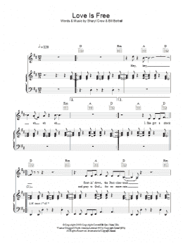 page one of Love Is Free (Piano, Vocal & Guitar Chords)
