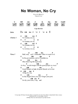 page one of No Woman, No Cry (Guitar Chords/Lyrics)