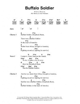 page one of Buffalo Soldier (Guitar Chords/Lyrics)