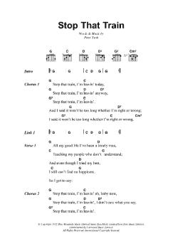 page one of Stop That Train (Guitar Chords/Lyrics)