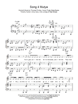 page one of Song 4 Mutya (Out Of Control) (Piano, Vocal & Guitar Chords)