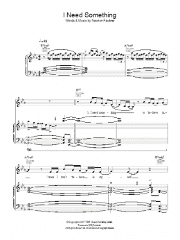 page one of I Need Something (Piano, Vocal & Guitar Chords)